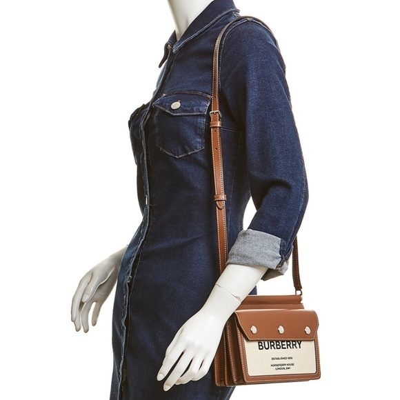 🔥BURBERRY HORSEFERRY MINI CANVAS & LEATHER BAG! - Picture 3 of 14